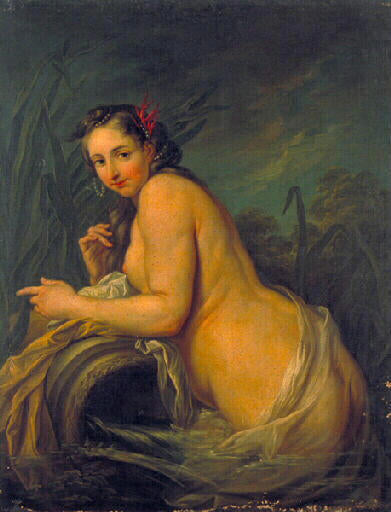 Allegory of the Saône River, vintage artwork by Attributed to Carle van Loo, 12x8" (A4) Poster