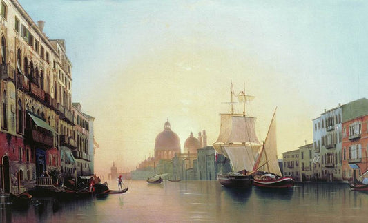 Morning in Venice, vintage artwork by Alexander Mordvinov, A3 (16x12") Poster Print