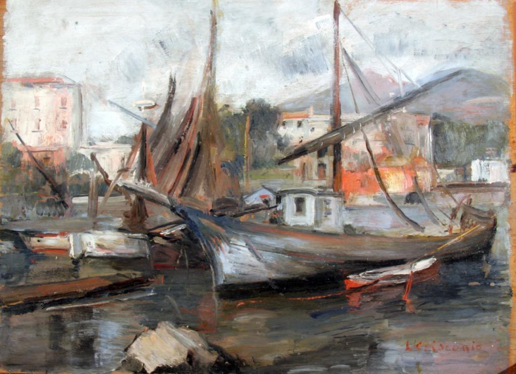 Marina del Granatello, vintage artwork by Luigi Crisconio, 12x8" (A4) Poster