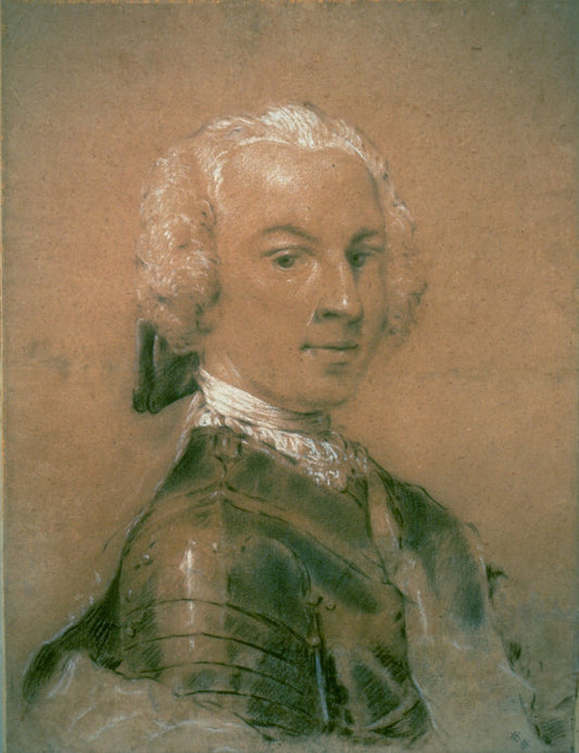 A Portrait of Ferdinad Ludwig, Count von Oeynhausen- Schulenburg, vintage artwork by Attributed to Giovanni Battista Piazzetta, 12x8" (A4) Poster