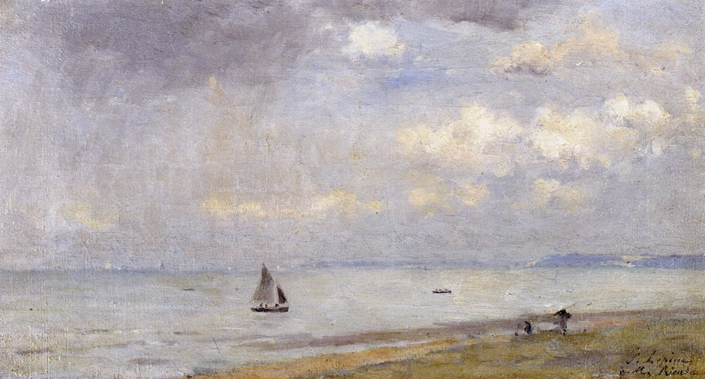 The Sea at Ouistreham, vintage artwork by Stanislas Lepine, 12x8" (A4) Poster