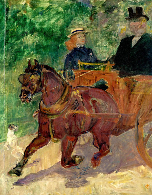 Cob Harnessed to a Cart by Henri de Toulouse-Lautrec,A3(16x12")Poster