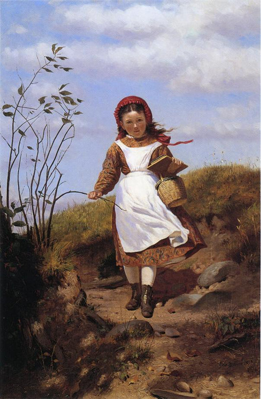 A Breezy Morning, vintage artwork by John George Brown, 12x8" (A4) Poster