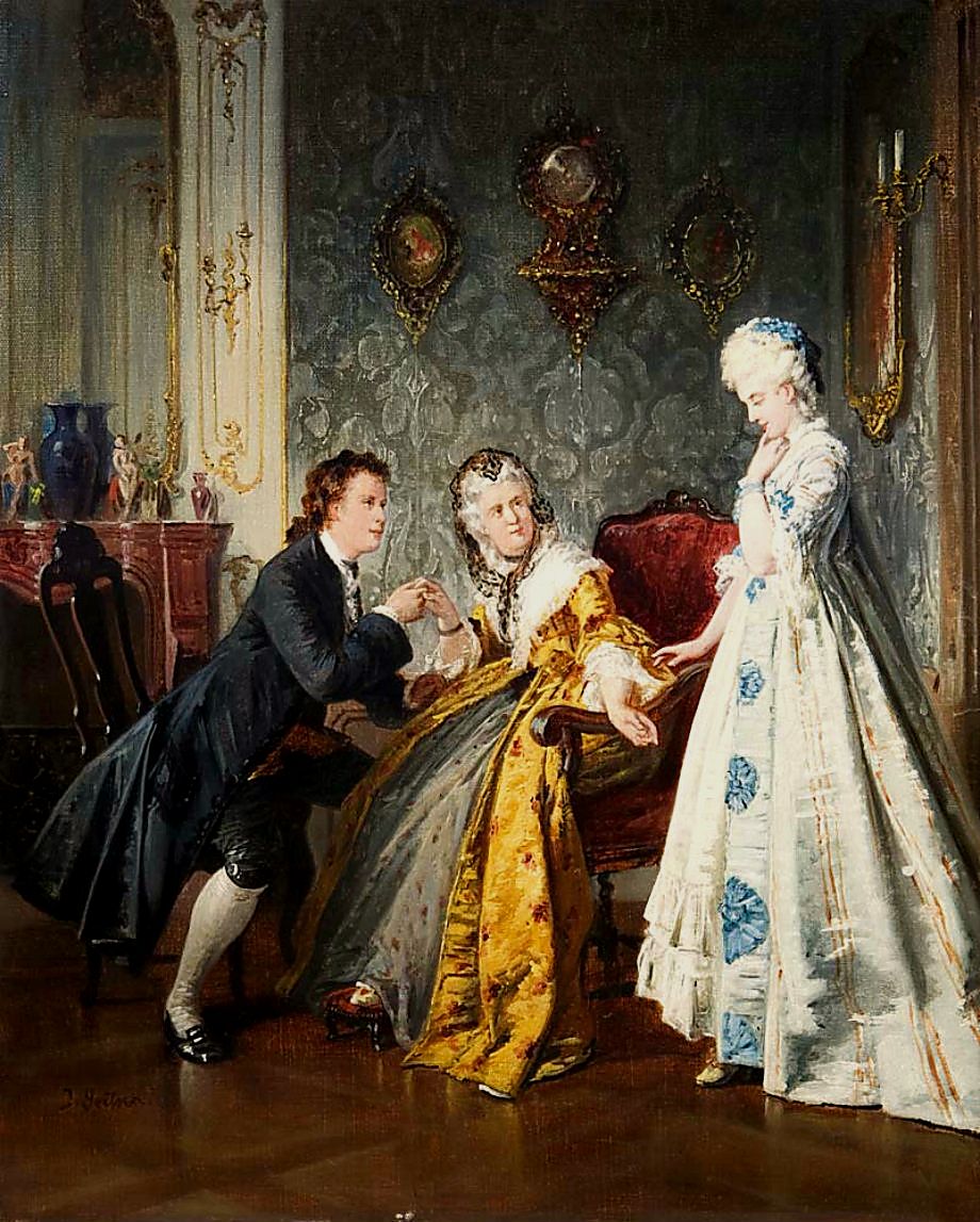 In the Salon, vintage artwork by Paul Emanuel Gaisser, 12x8" (A4) Poster