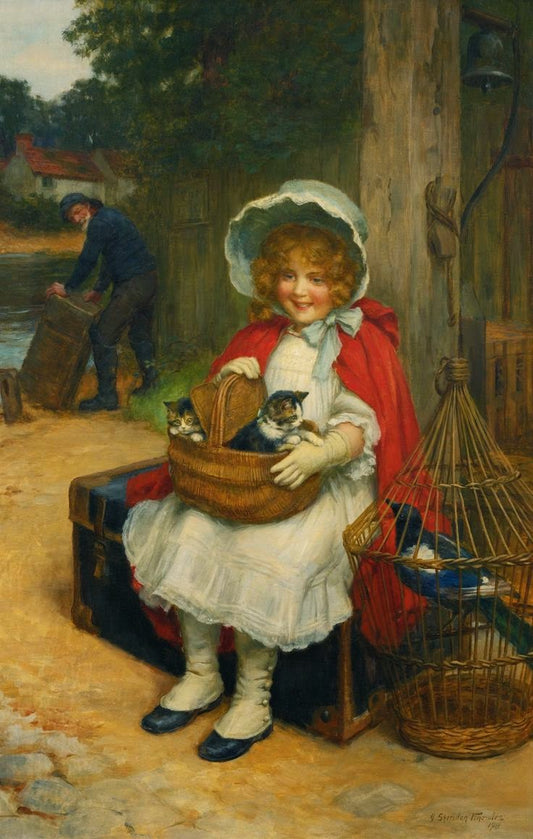 Waiting at the Ferry, vintage artwork by George Sheridan Knowles, 12x8" (A4) Poster