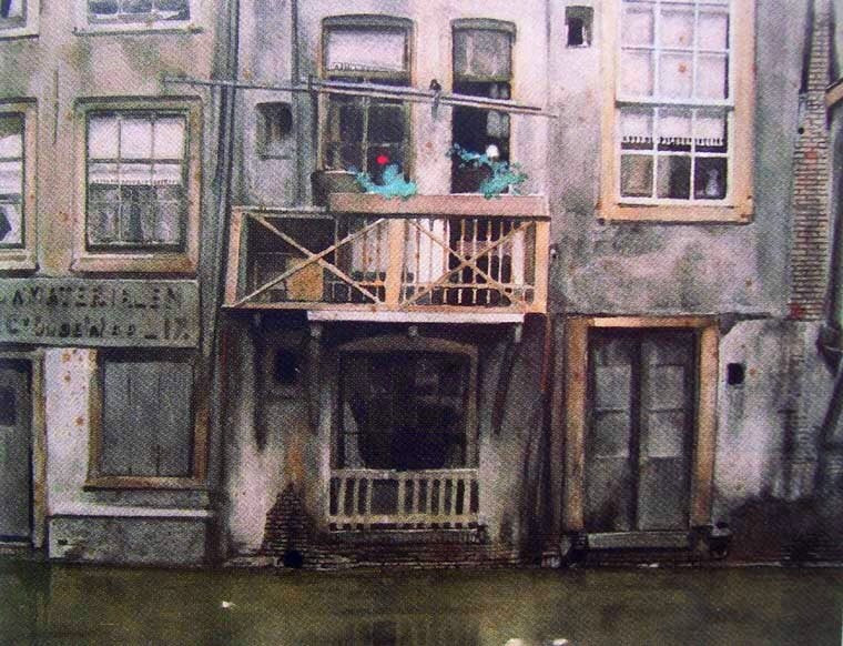 Houses on a Сanal in Amsterdam by Willam Arnold Witsen,A3(16x12")Poster
