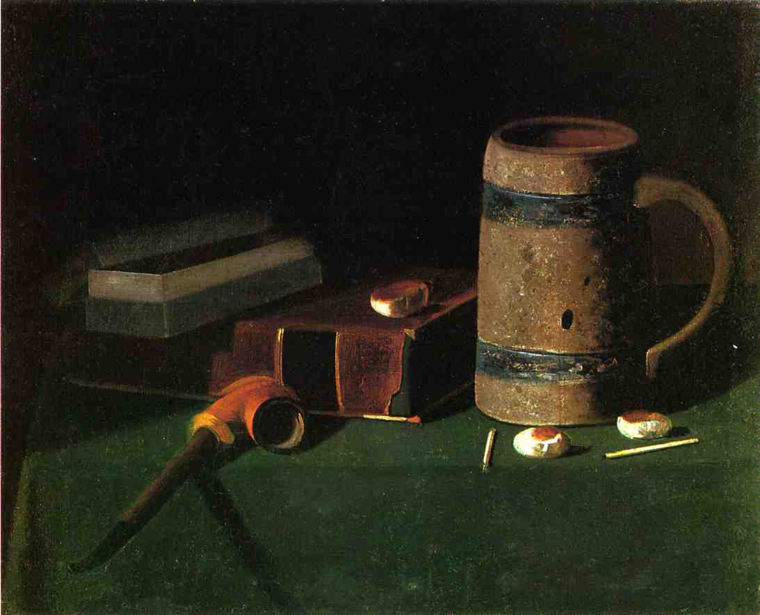 Still Life: Book and Mug, vintage artwork by John Frederick Peto, 12x8" (A4) Poster