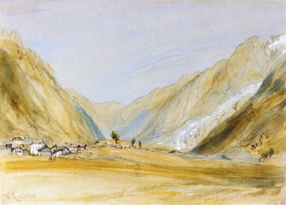 Glacier du Bois, Chamonix, vintage artwork by William Callow, R.W.S., A3 (16x12") Poster Print