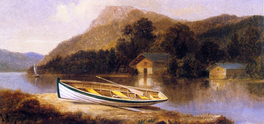Quiet Lake, vintage artwork by John O'Brien Inman, 12x8" (A4) Poster