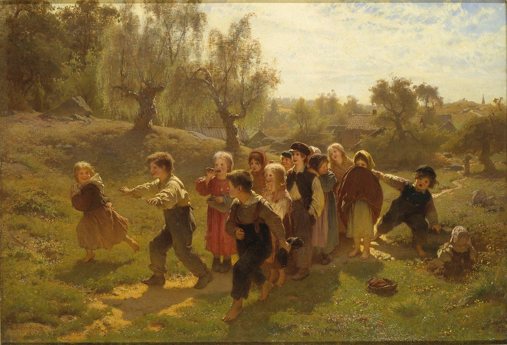 The Game, vintage artwork by August Malmstrom, 12x8" (A4) Poster