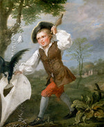 A Boy with a Kite Attacked by  a Rook, vintage artwork by William Hogarth, 12x8" (A4) Poster