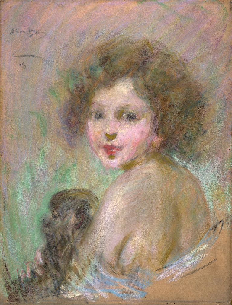 Child with Monkey by Alice Pike Barney,A3(16x12")Poster