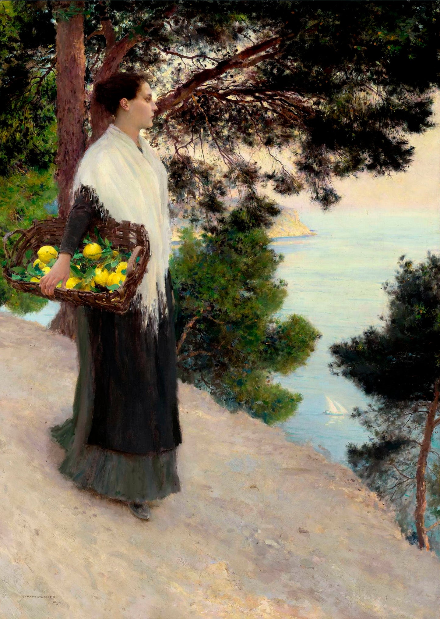 Serenity, vintage artwork by Jules-Alexis Muenier, 12x8" (A4) Poster