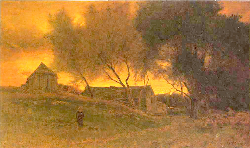 The Gloaming, vintage artwork by George Inness, 12x8" (A4) Poster