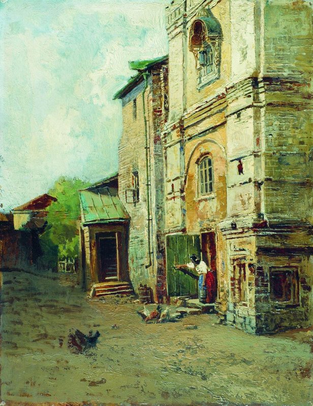 House in Moscow, vintage artwork by Nikolai Makovsky, 12x8" (A4) Poster