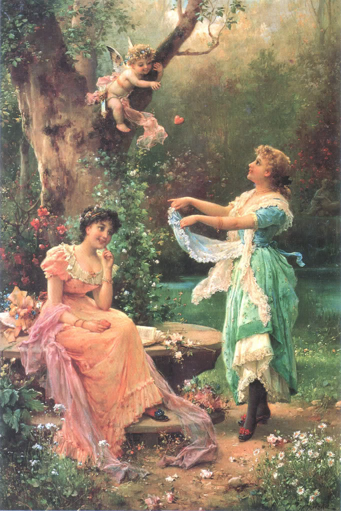 Cupid's Toss by Hans Zatzka,A3(16x12")Poster