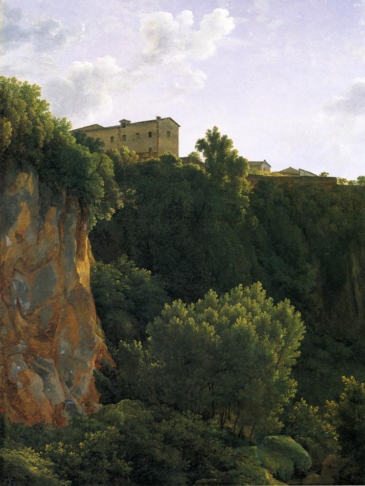 Gorge at Civita Castellana, vintage artwork by Jean-Joseph-Xavier Bidauld, 12x8" (A4) Poster