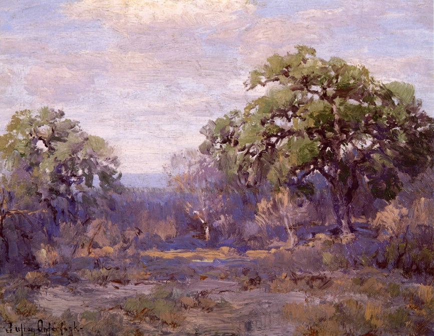 Brush Country Landscape, vintage artwork by Julian Onderdonk, 12x8" (A4) Poster