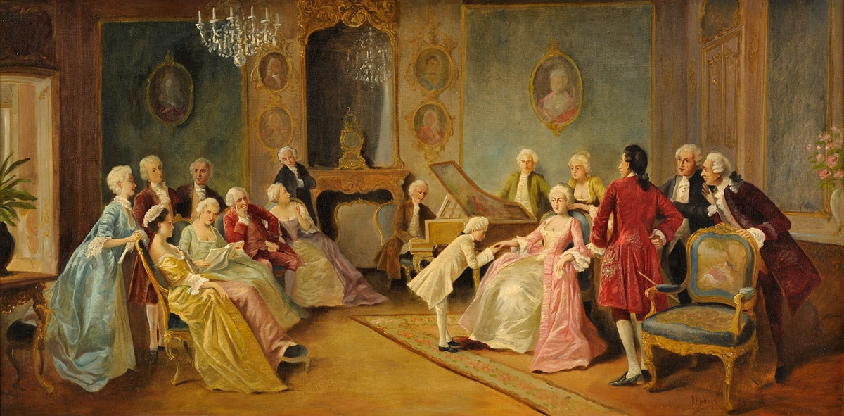Young Mozart, vintage artwork by August Friedrich Knoop, 12x8" (A4) Poster