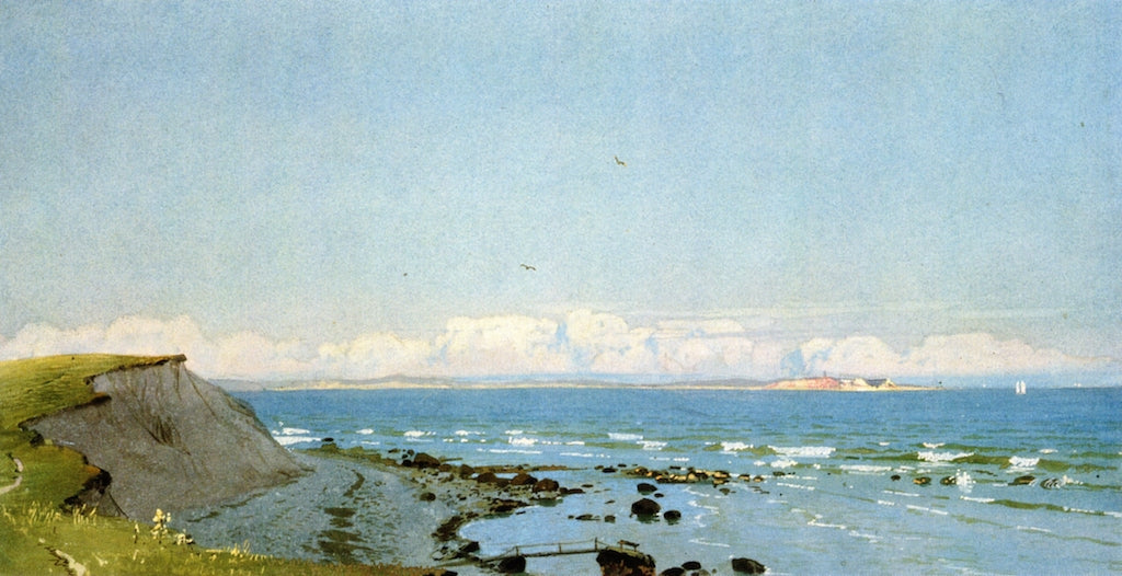 Coastal Scene, Cuttybunk, Massachusetts, vintage artwork by William Trost Richards, 12x8" (A4) Poster