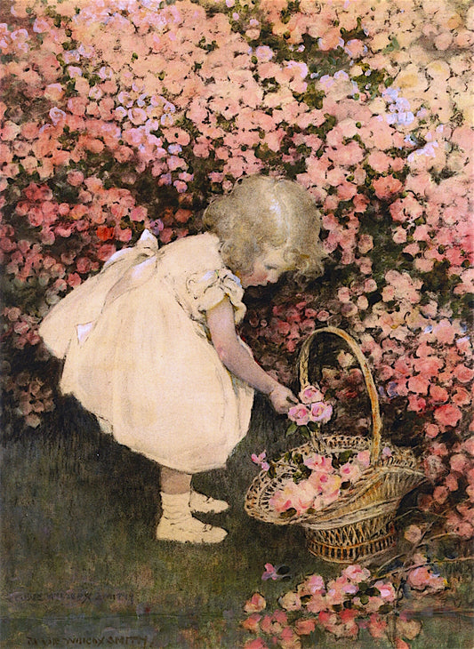 Rosebuds, vintage artwork by Jessie Willcox Smith, 12x8" (A4) Poster
