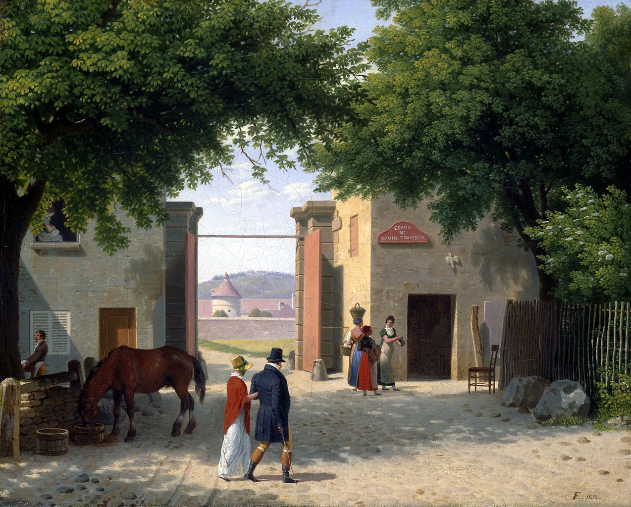 The Longchamp Gate in the Bois-de-Boulogne, vintage artwork by Christoffer Wilhelm Eckersberg, 12x8" (A4) Poster