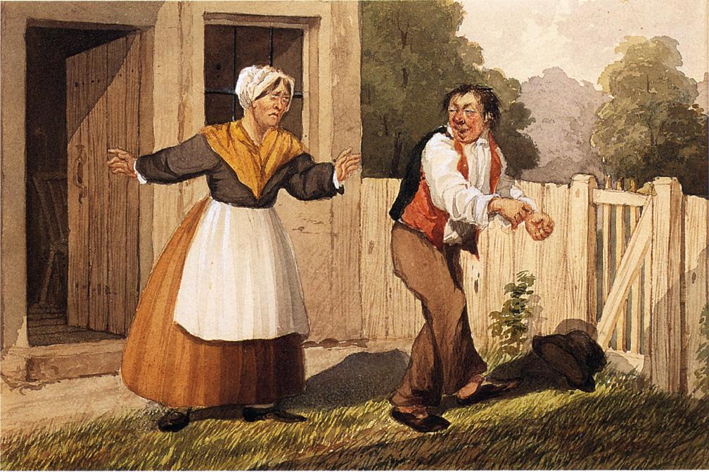 The Housewifes Burden, vintage artwork by David Claypool Johnston, A3 (16x12") Poster Print