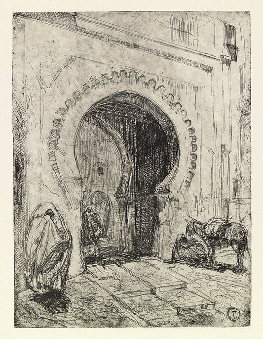 Gate in Tangier, vintage artwork by Henry Ossawa Tanner, 12x8" (A4) Poster