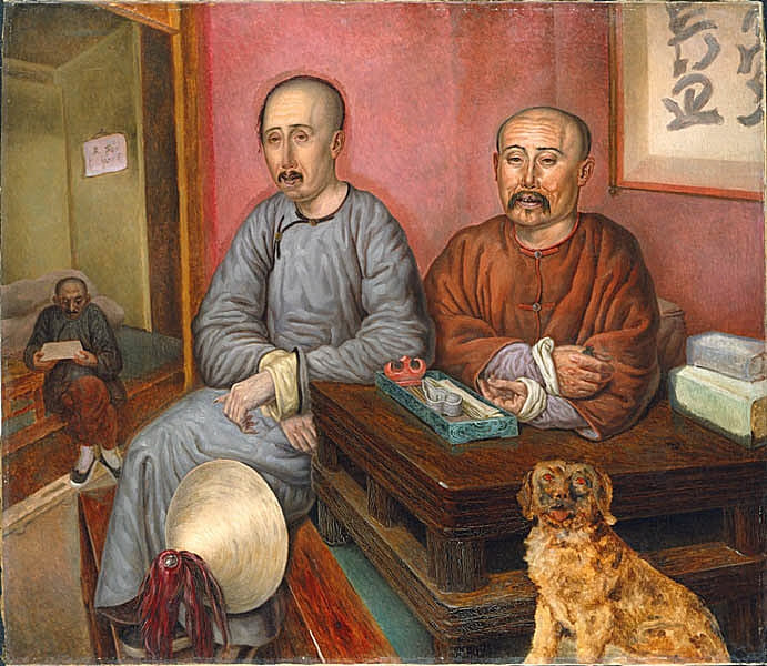 Chinese Traders, vintage artwork by Carl Peter Mazer, A3 (16x12") Poster Print