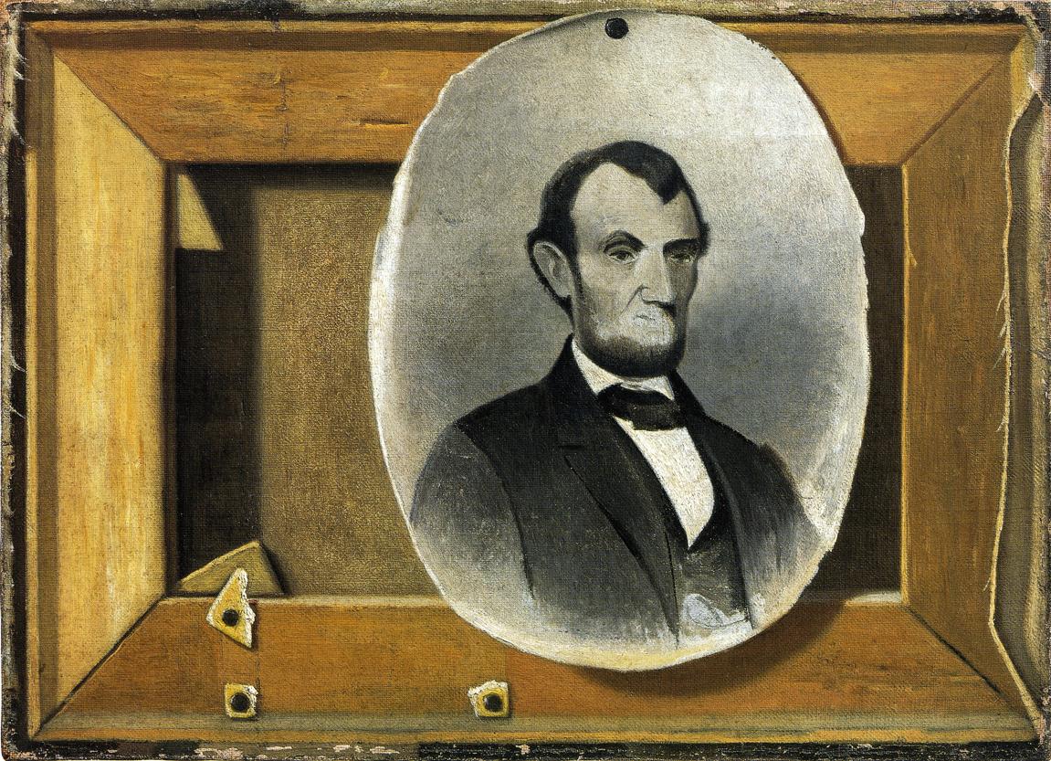 Lincoln and the Pfleger Stretcher, vintage artwork by John Frederick Peto, 12x8" (A4) Poster