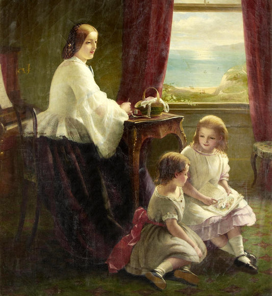 Story Time, vintage artwork by Thomas Brooks, A3 (16x12") Poster Print