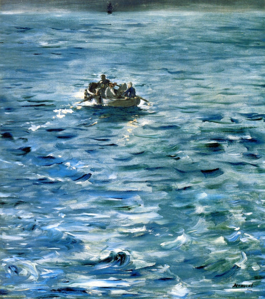 The Escape of Rochefort, vintage artwork by Édouard Manet, 12x8" (A4) Poster