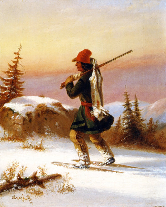 A Lorette Indian, vintage artwork by Cornelius Krieghoff, A3 (16x12") Poster Print