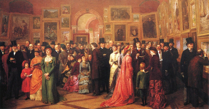The Private View of the Royal Academy, 1881, vintage artwork by William Powell Frith, A3 (16x12