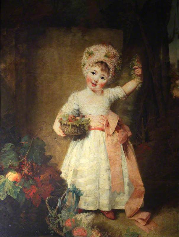 Lady Elizabeth Isabella Manners as a Child, vintage artwork by Rev. Matthew William Peters, 12x8" (A4) Poster