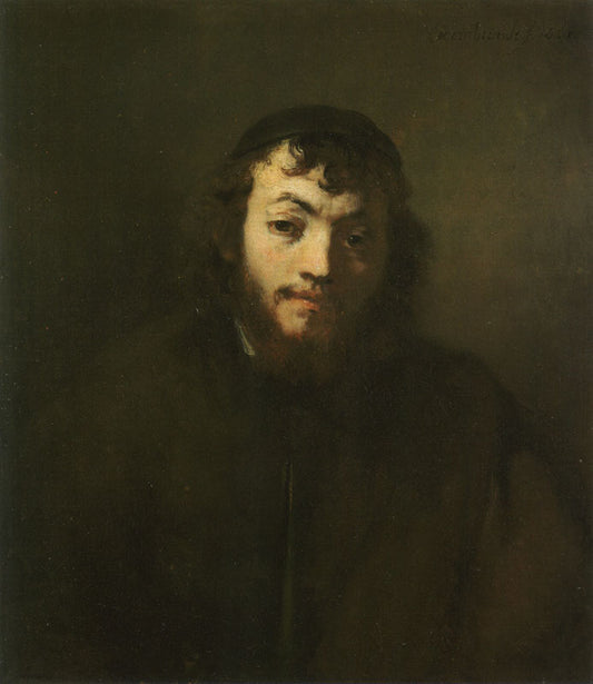 Bust of a Young Jew, vintage artwork by Rembrandt van Rijn, 12x8" (A4) Poster