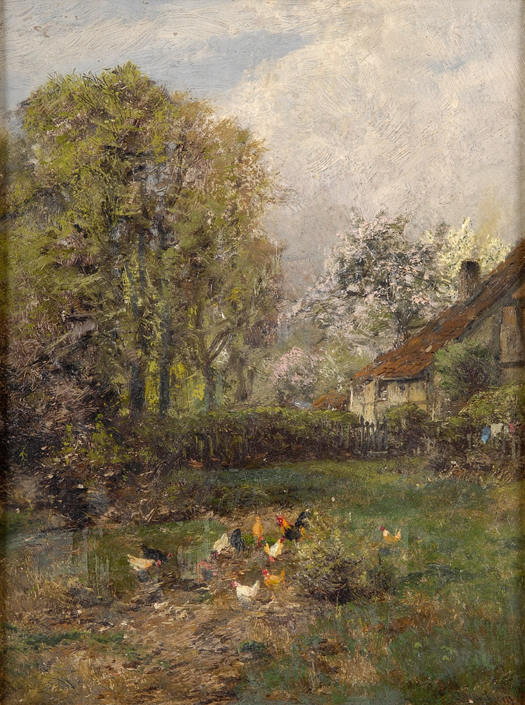 Spring in the countryside, vintage artwork by Heinrich Hartung, 12x8" (A4) Poster