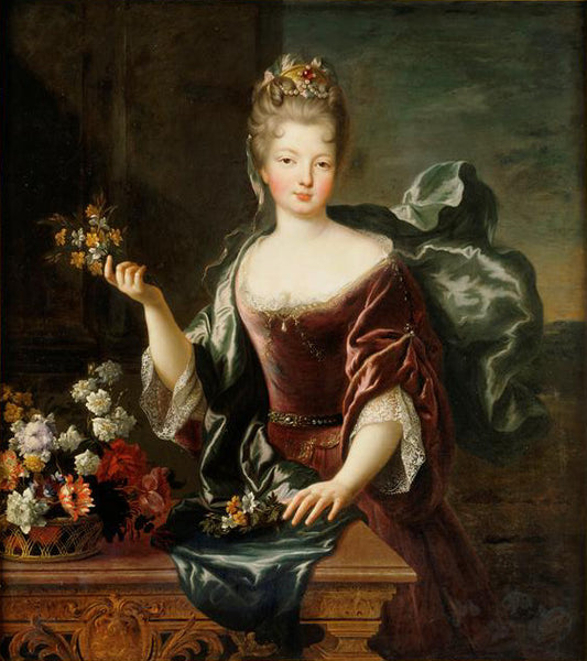 Portrait of Françoise Marie de Bourbon, Mademoiselle Blois, duchesse d'Orleans, vintage artwork by Pierre Gobert, 12x8" (A4) Poster