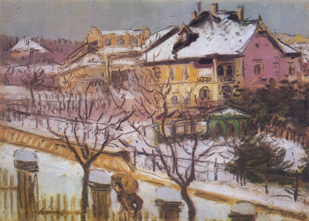 The Kelenhegyistrabbe in winter by Jozsef Rippl-Ronai,A3(16x12")Poster