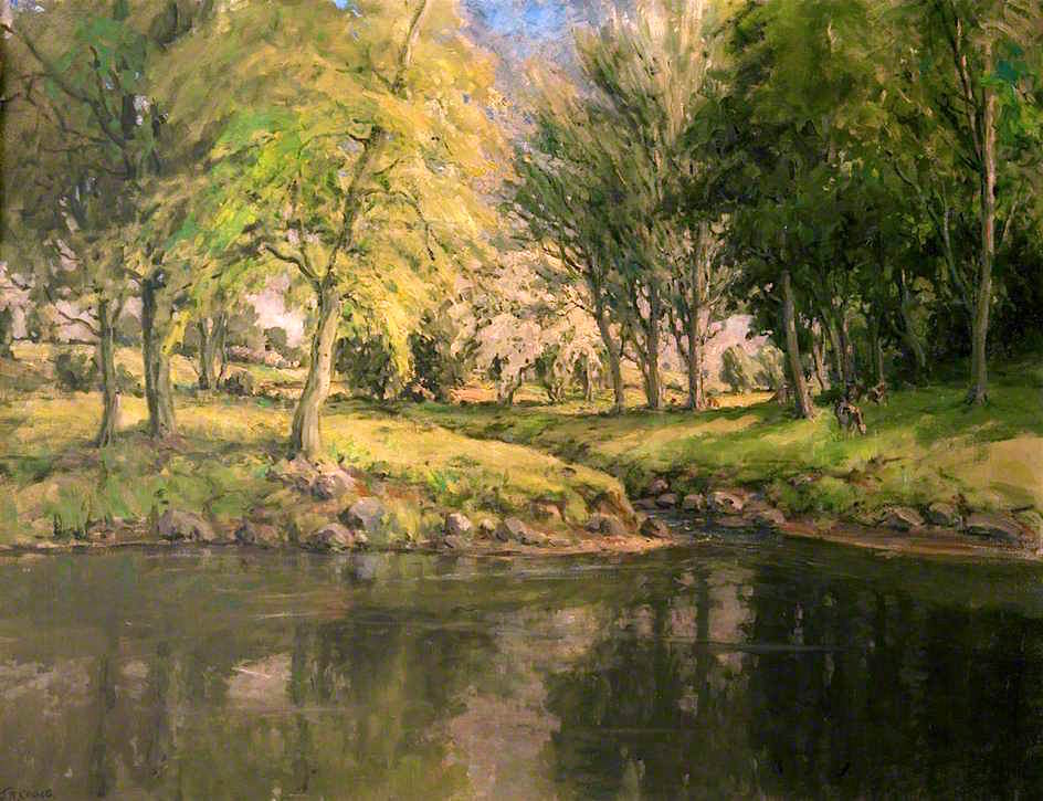 Pool, Stream, Trees and Cattle by James Humbert Craig,16x12(A3) Poster