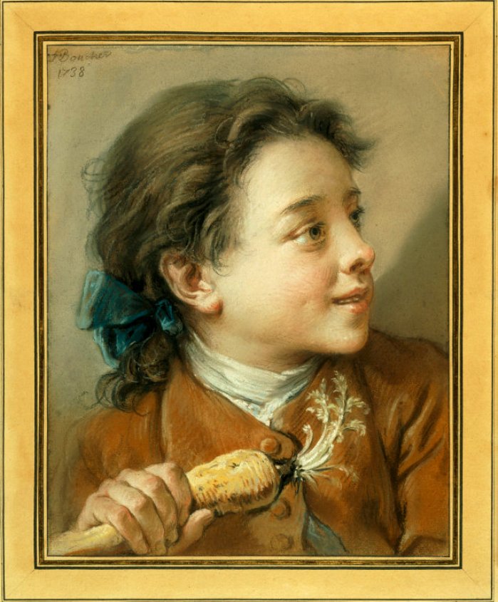 Boy with a Carrot, vintage artwork by François Boucher, 12x8" (A4) Poster