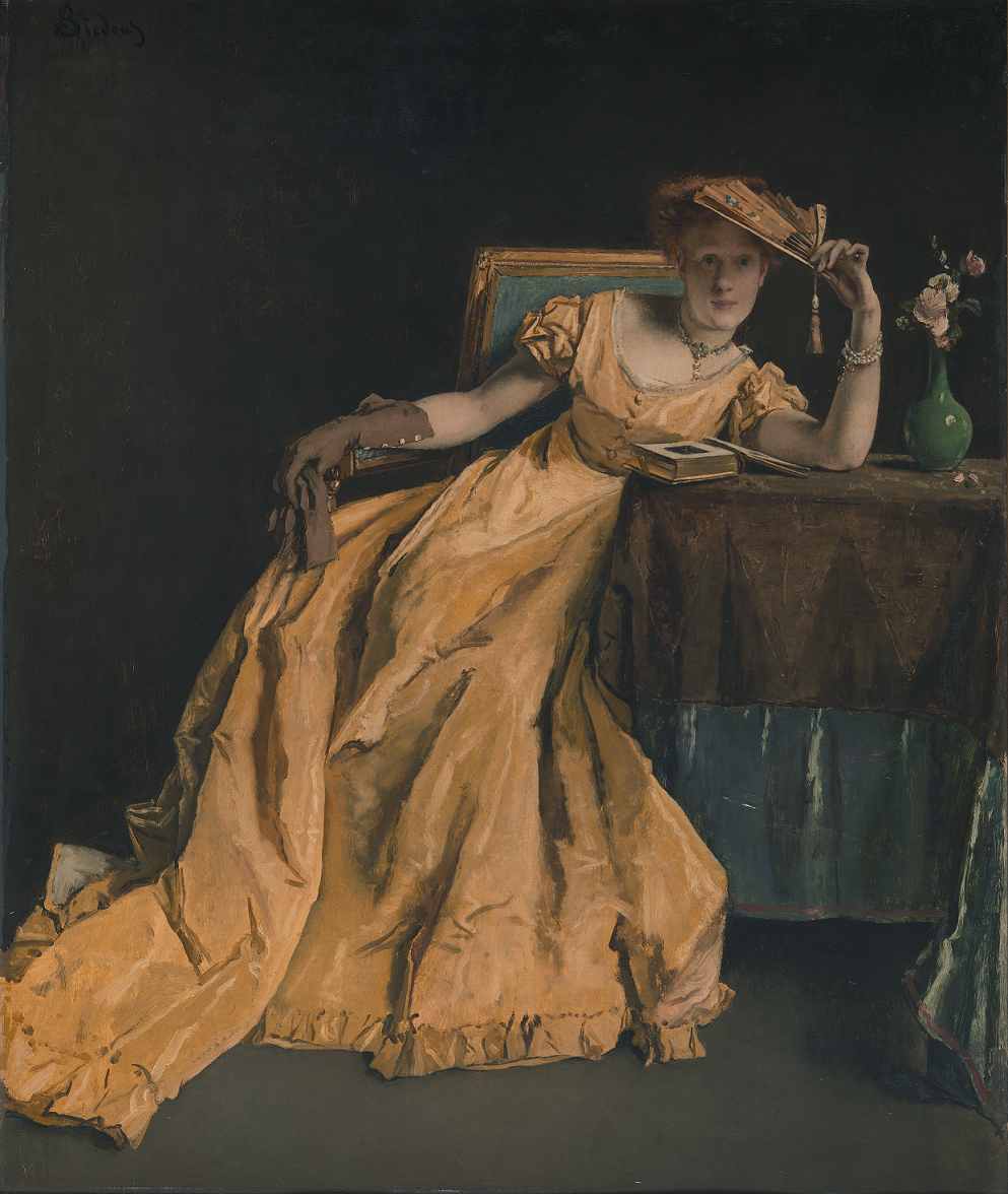 Lady in Yellow, vintage artwork by Alfred Émile Leopold Stevens, 12x8" (A4) Poster