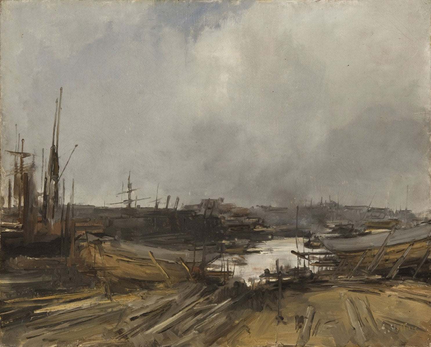 Dunkirk, vintage artwork by Antoine Vollon, 12x8" (A4) Poster