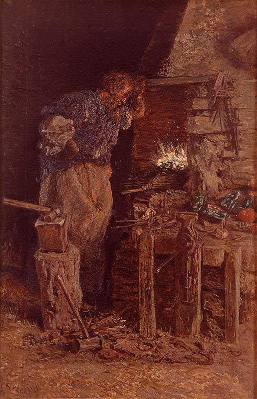 El Herrero, vintage artwork by Antonio Muñoz Degrain, 12x8" (A4) Poster