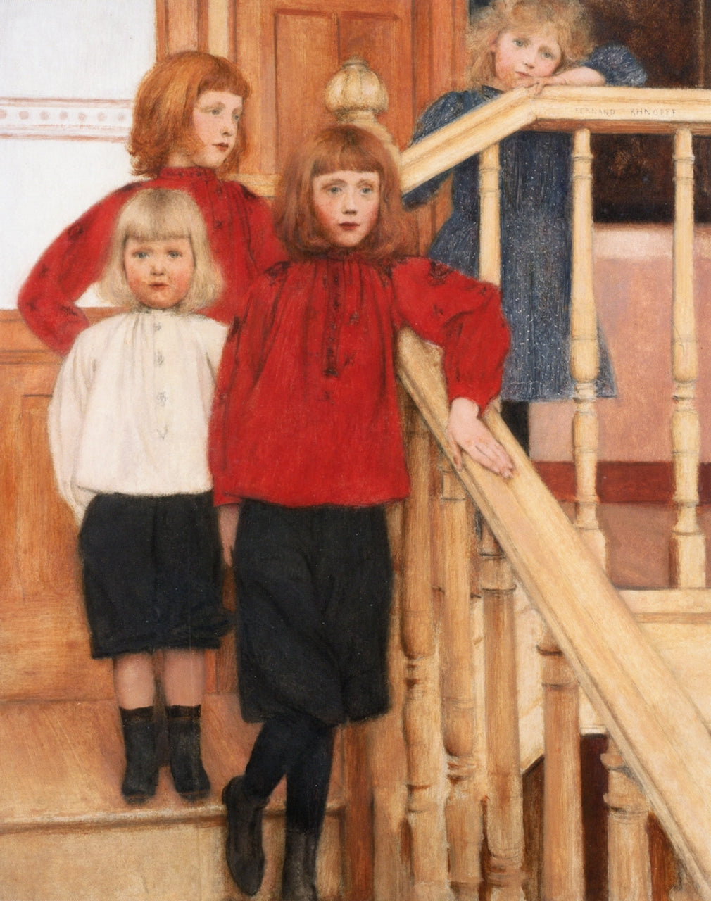 The Children of Monsieur Nève, vintage artwork by Fernand Khnopff, 12x8" (A4) Poster