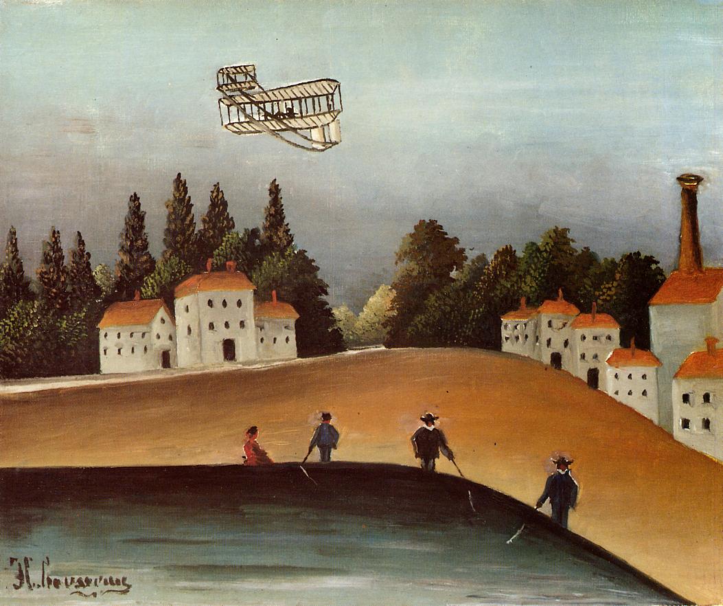 The Fishermen and the Biplane by Henri Rousseau,A3(16x12")Poster