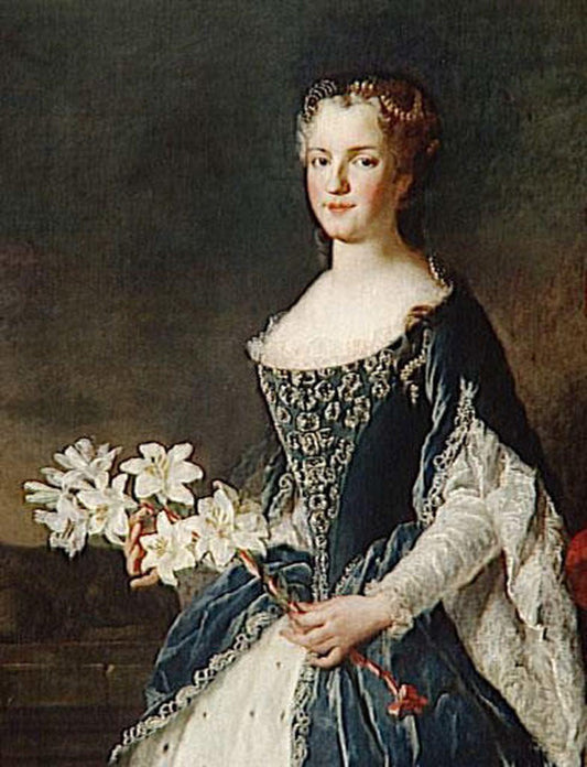 Portrait of Maria Leszczynska, vintage artwork by Alexis-Simon Belle, 12x8" (A4) Poster