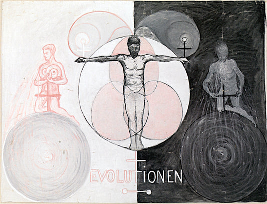 Evolution, No. 01, Group VI, vintage artwork by Hilma af Klint, 12x8" (A4) Poster