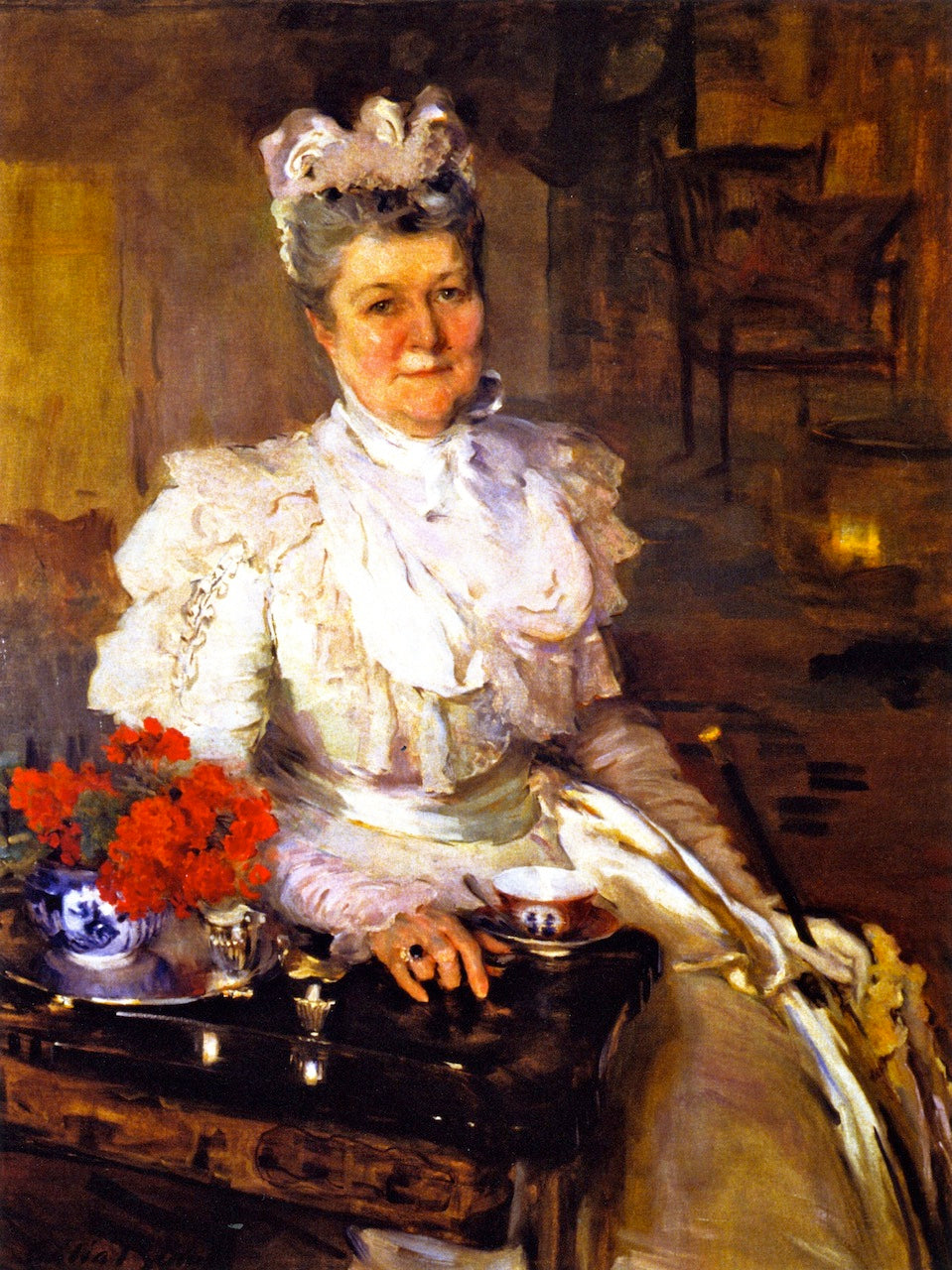 Mrs. Thomas A. Scott (Anna Riddle), vintage artwork by Cecilia Beaux, 12x8" (A4) Poster