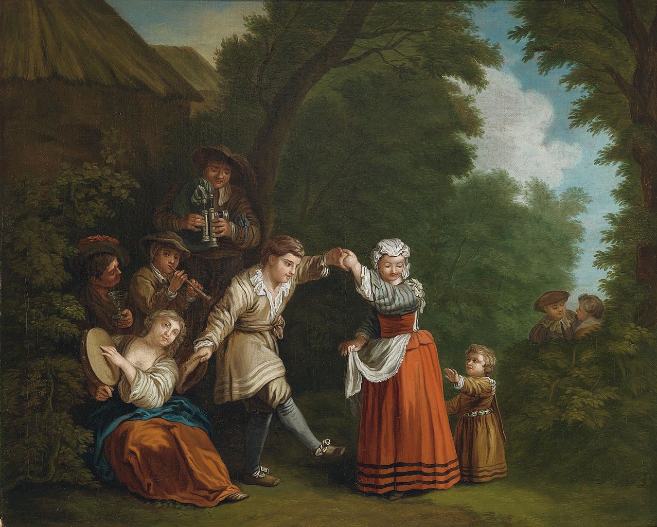 The Peasant Dance, vintage artwork by Jean Baptiste Le Prince, 12x8" (A4) Poster